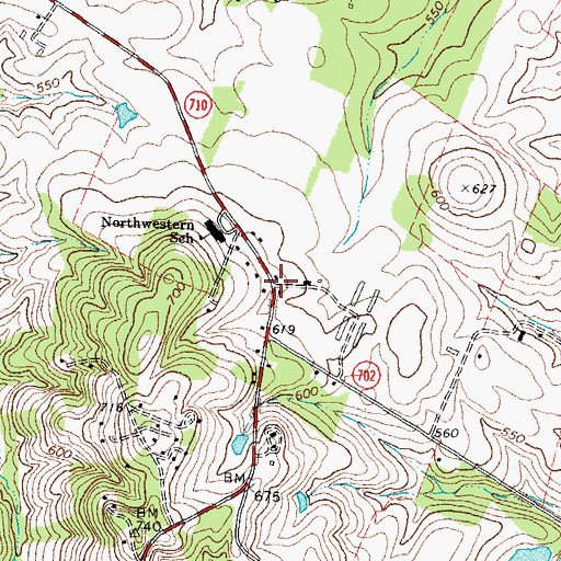 Topographic Map of Frogtown, VA