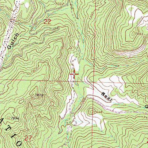 Topographic Map of Bear Gulch, CO
