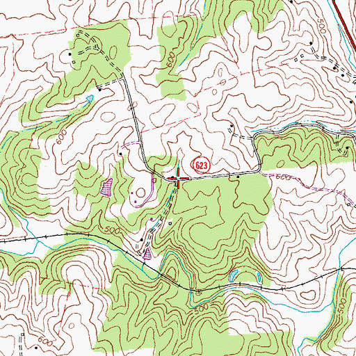 Topographic Map of Jacksontown, VA
