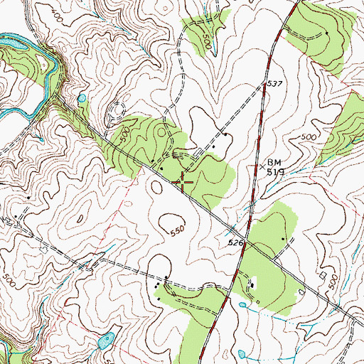 Topographic Map of Lakeland, VA