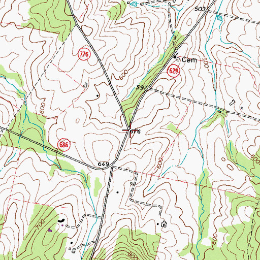 Topographic Map of Landmark, VA
