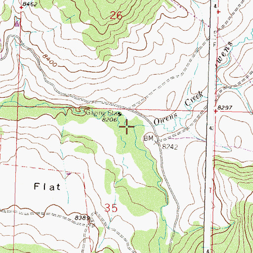 Topographic Map of Owens Creek, CO
