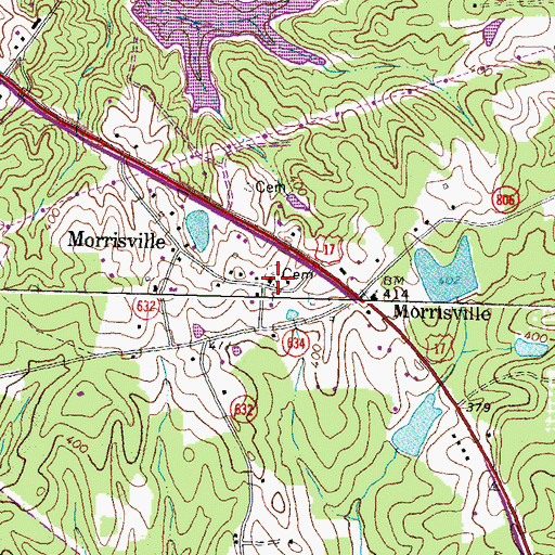 Topographic Map of Morrisville Methodist Church, VA