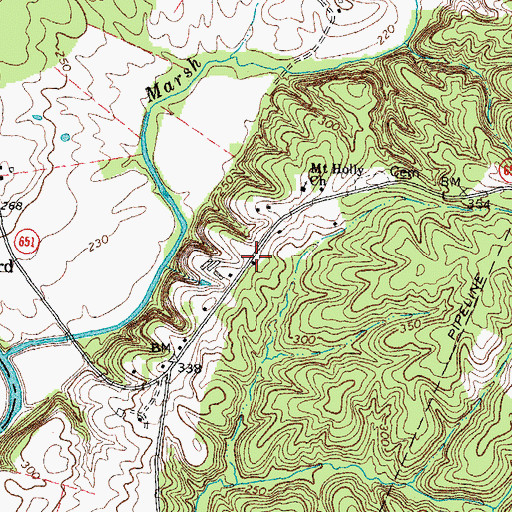 Topographic Map of Mount Holly, VA