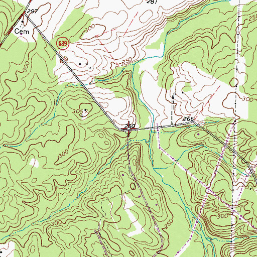 Topographic Map of Mountainview, VA