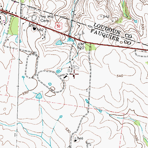 Topographic Map of Oakley, VA