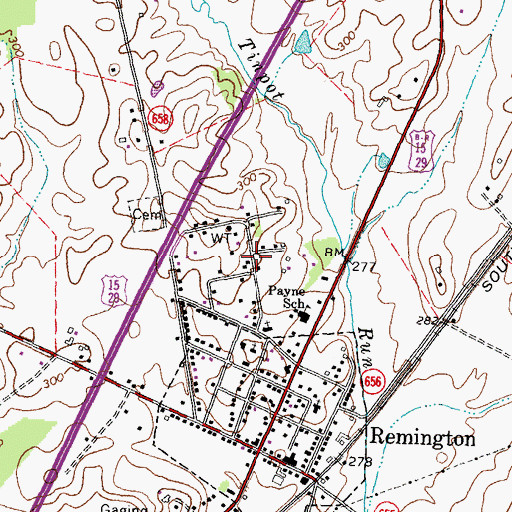 Topographic Map of Perrowville, VA