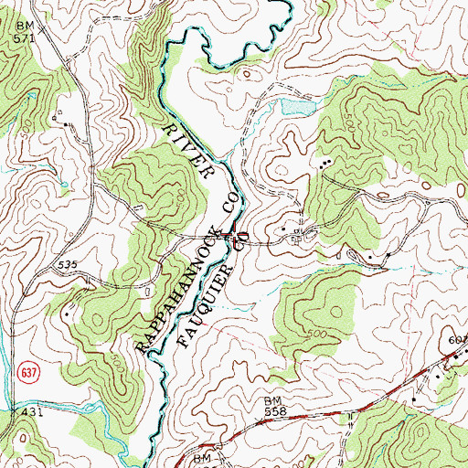 Topographic Map of Rock Ford, VA