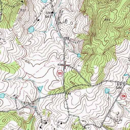 Topographic Map of Rock Hill, VA