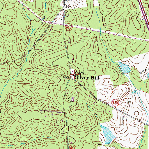 Topographic Map of Silver Hill Baptist Church, VA