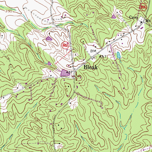 Topographic Map of Striblings Corner, VA