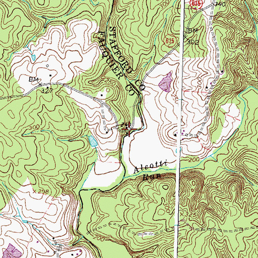 Topographic Map of Thompsons Mill, VA