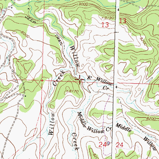 Topographic Map of East Willow Creek, CO