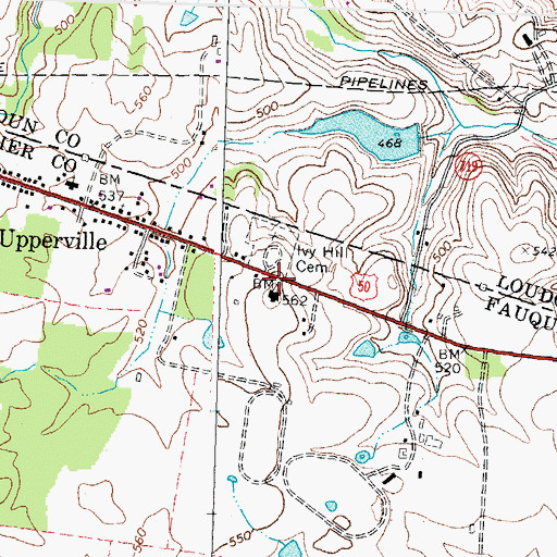 Topographic Map of Upperville Park, VA