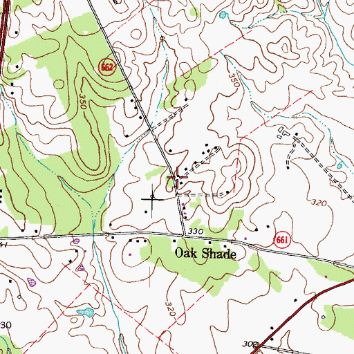 Topographic Map of Weaverville, VA