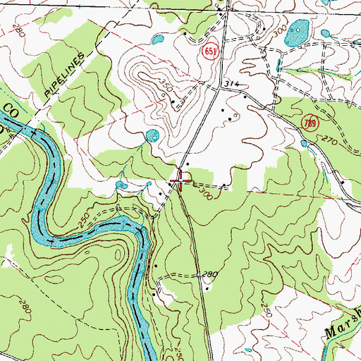 Topographic Map of Whitetown, VA