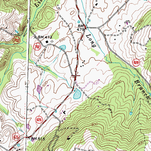 Topographic Map of Skinkertown, VA