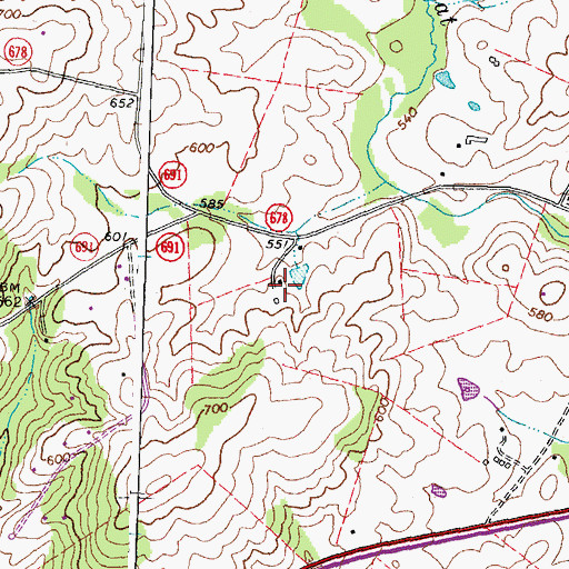 Topographic Map of Atherton Farms, VA
