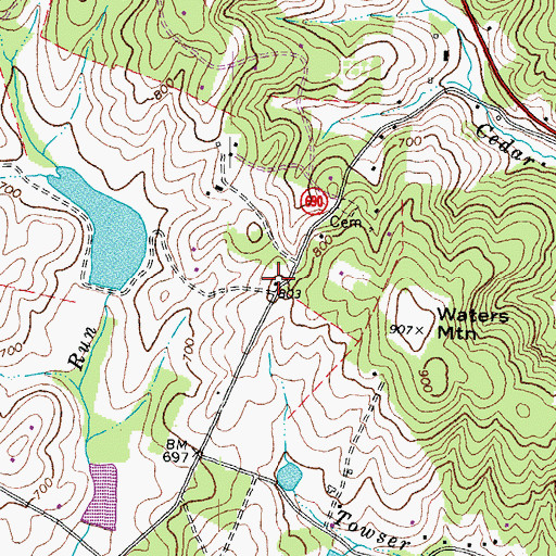 Topographic Map of Bethel School (historical), VA