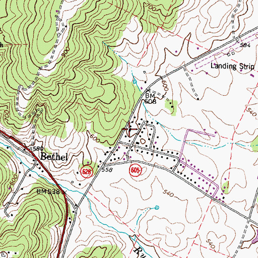 Topographic Map of Bethel United Methodist Church, VA