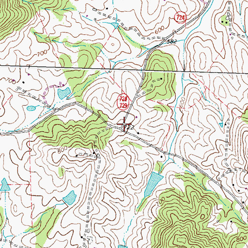 Topographic Map of Boot Andersons Corner, VA