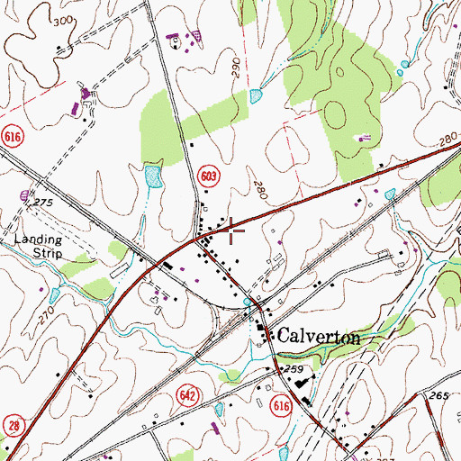 Topographic Map of Calverton Post Office, VA