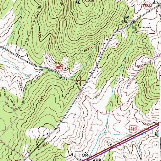 Topographic Map of Carter Run Church (historical), VA