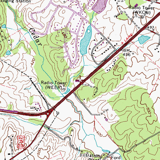 Topographic Map of Christ Church, VA