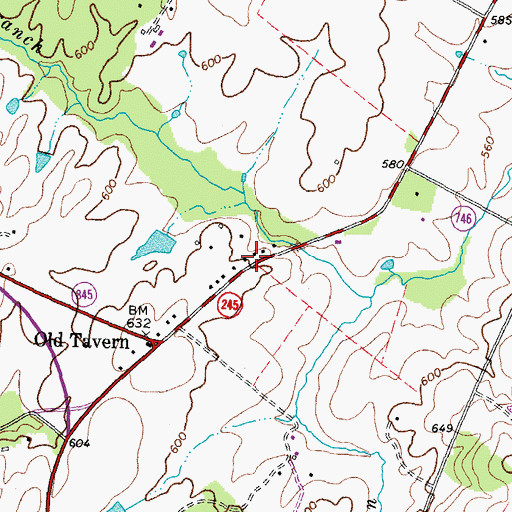 Topographic Map of Edwardsville, VA