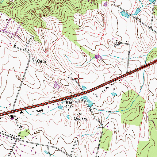 Topographic Map of Evergreen, VA