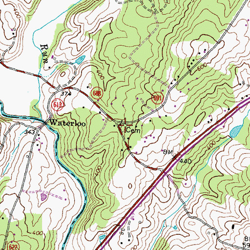 Topographic Map of First Baptist Church, VA