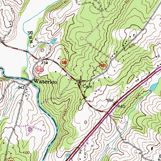 Topographic Map of First Baptist Church, VA