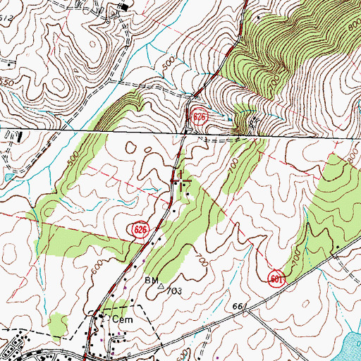 Topographic Map of Foster Hill School (historical), VA