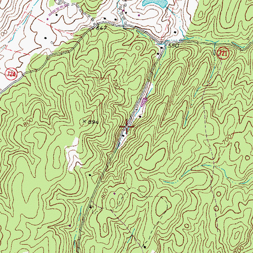 Topographic Map of Glendale (historical), VA