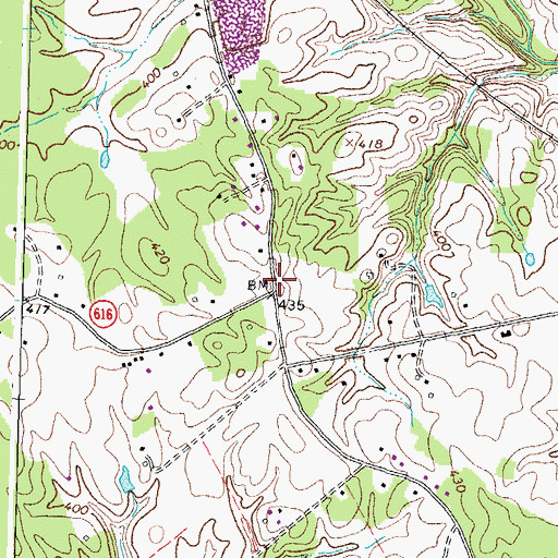 Topographic Map of Godfreys Corner, VA