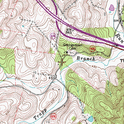 Topographic Map of Little Georgetown, VA