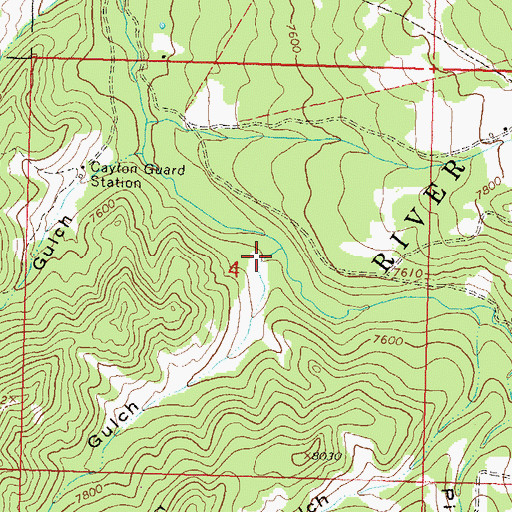 Topographic Map of Groundhog Gulch, CO