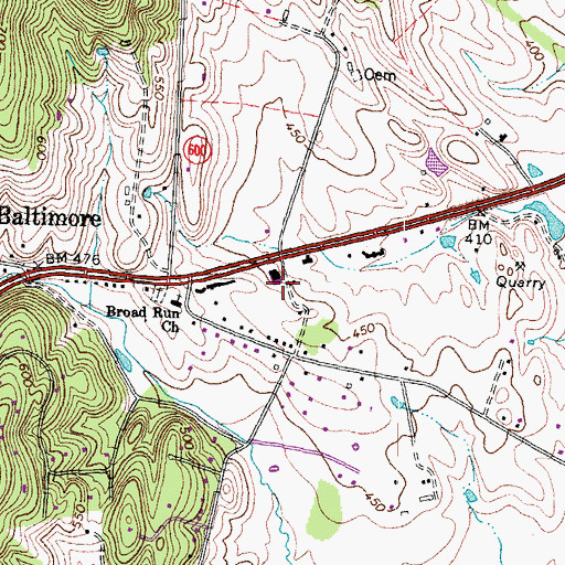 Topographic Map of New Baltimore Business Park, VA