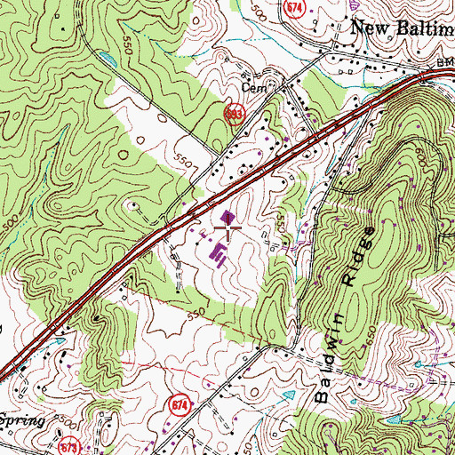 Topographic Map of New Baltimore Industrial Park, VA