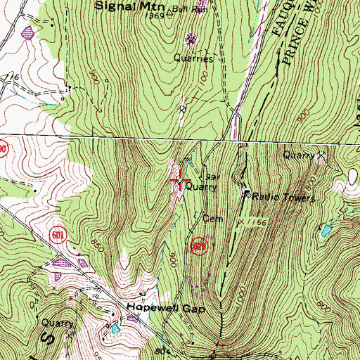 Topographic Map of Paynes Quarry, VA