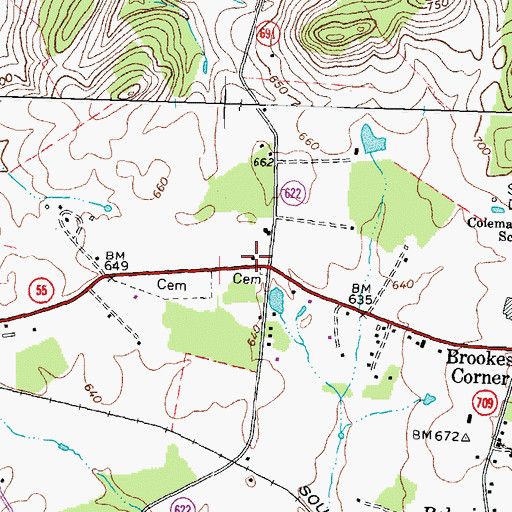 Topographic Map of Public School Number 18 (historical), VA