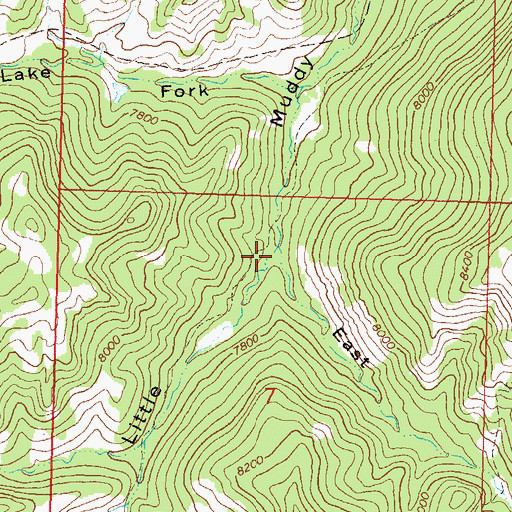 Topographic Map of East Fork Little Muddy Gulch, CO