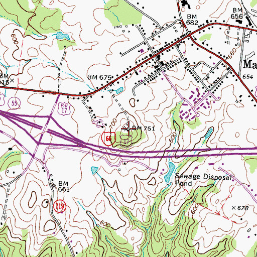 Topographic Map of Stephensons Hill, VA