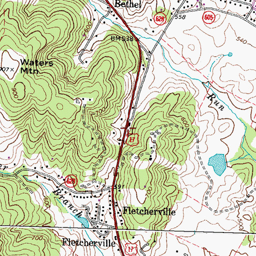 Topographic Map of Taylors Church (historical), VA