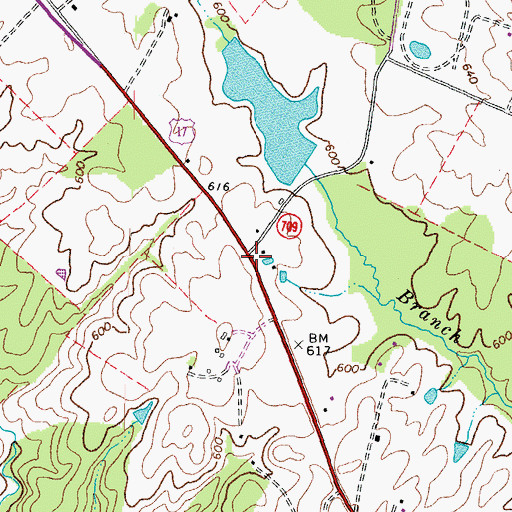Topographic Map of Walkers Corner, VA