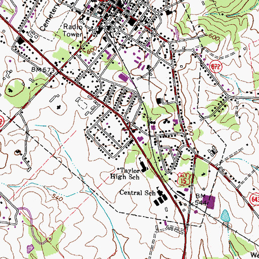 Topographic Map of Warrenton Assembly of God Church, VA