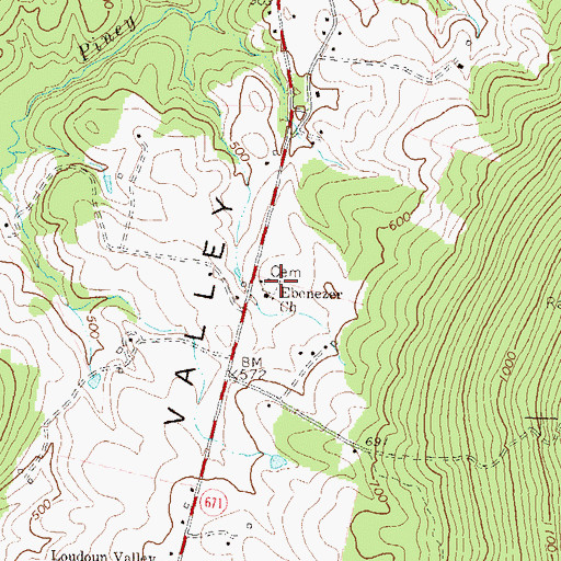 Topographic Map of Ebenezer United Methodist Cemetery, VA
