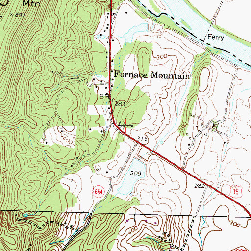 Topographic Map of Furnace Mountain Cemetery, VA