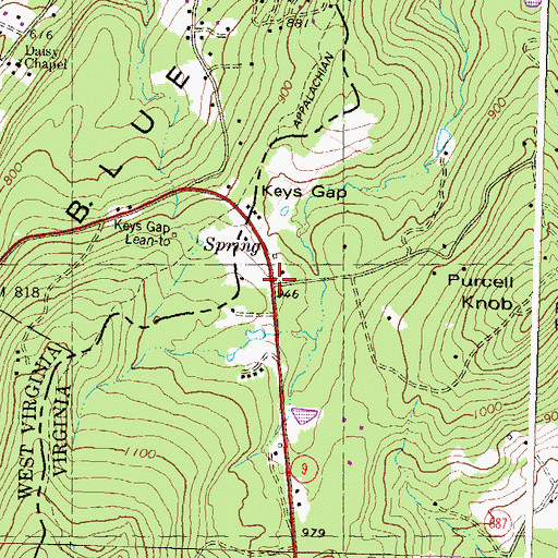Topographic Map of Keys Gap, VA