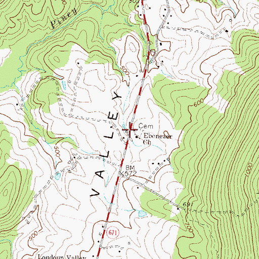 Topographic Map of Old Salem Church (historical), VA